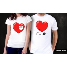 Комплект парных футболок Сердца