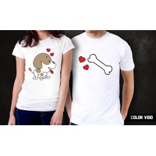 Комплект парных футболок Пес и кость