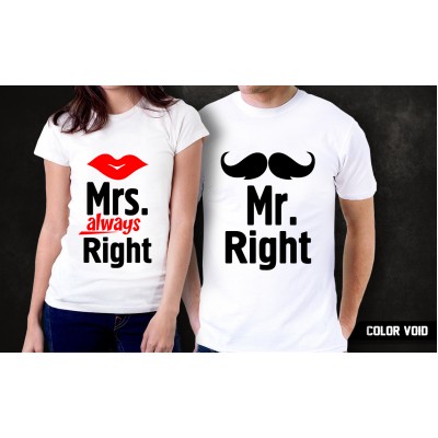 Комплект парных футболок Mr. & Mrs. Right