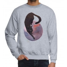 Свитшот Лунная кошка. Акварель